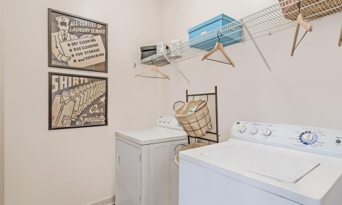 a room with a washer and dryer